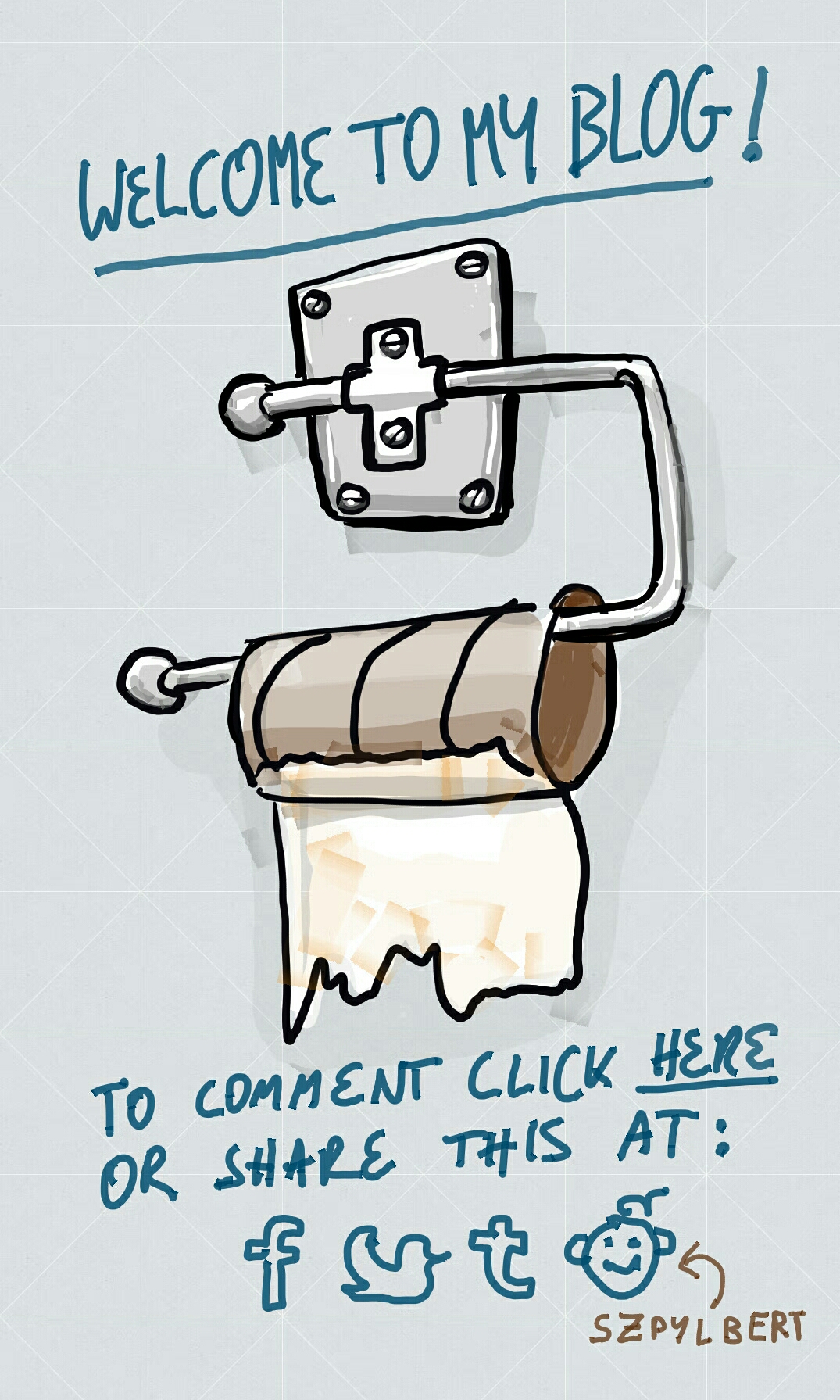 Szpylbert cartoon about blogs and toilet walls