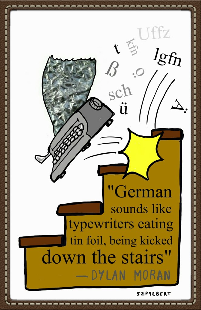 Szpylbert cartoon about the sound of German
