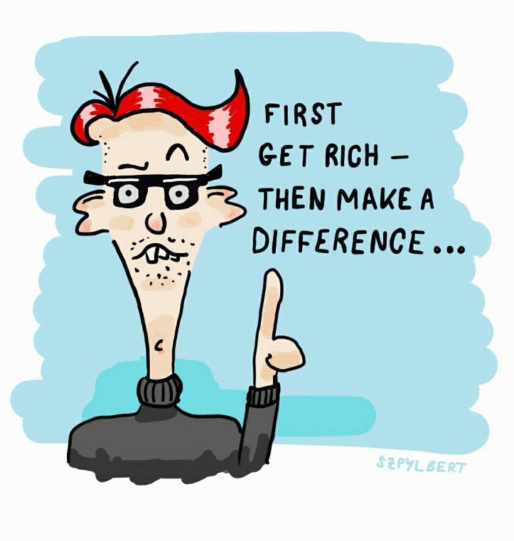 Szpylbert cartoon about the morale of entrepreneurs