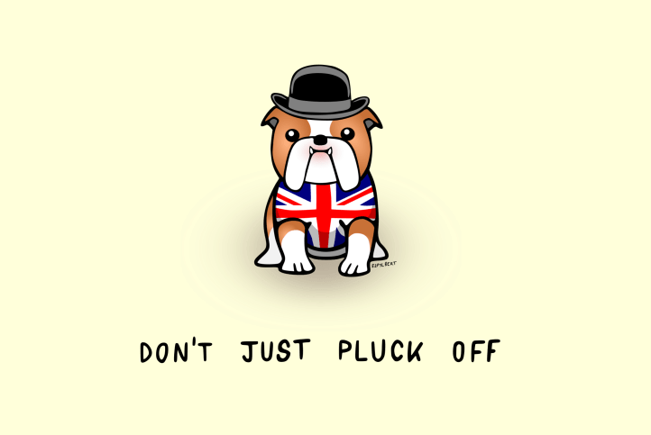 Szpylberg cartoon showing a British Bulldog